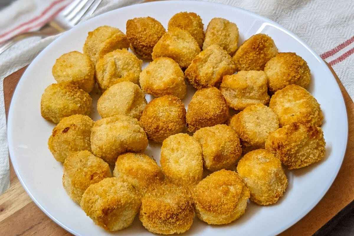 Popcorn chicken on a plate