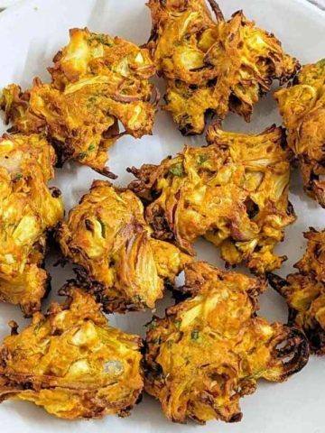 cabbage pakoras on a plate