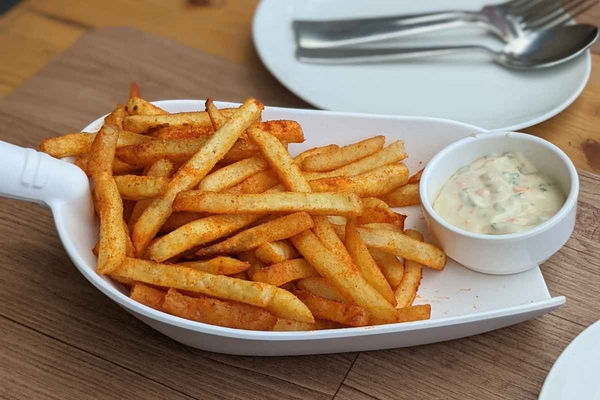 delicious frozen fries on a plate