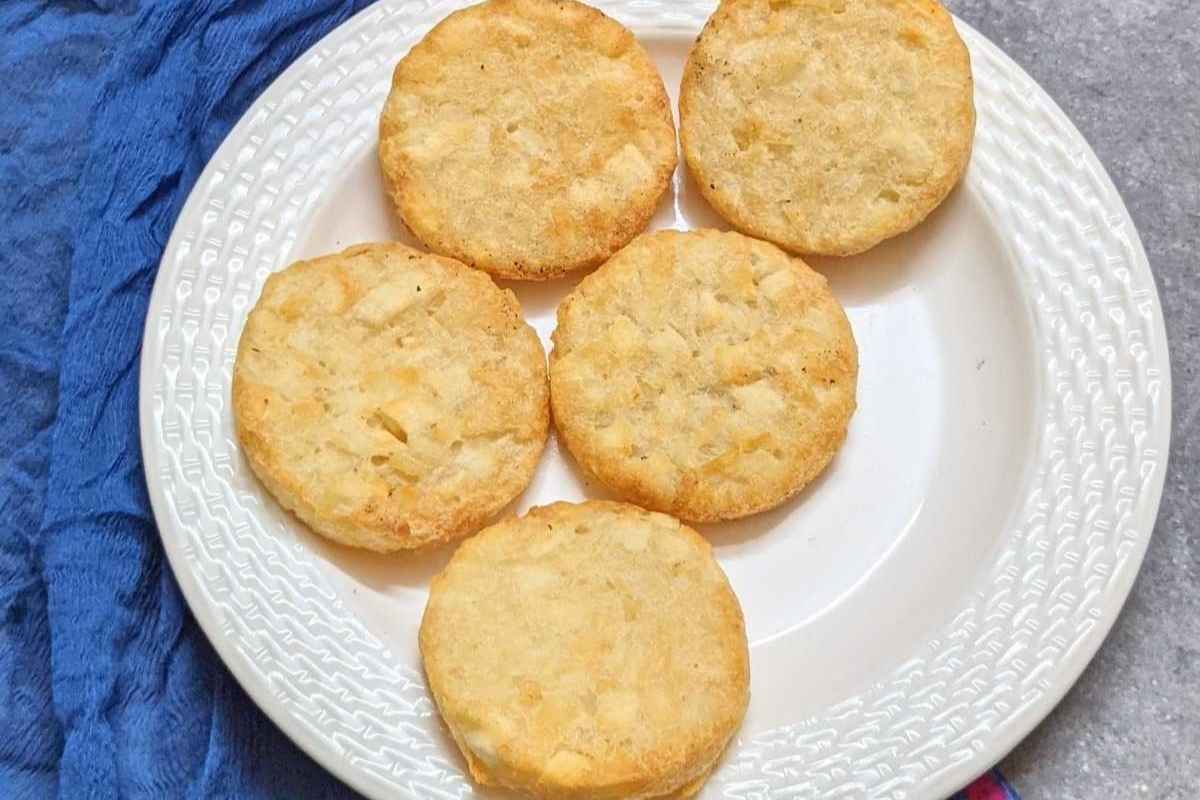 Hash brown patties on a plate