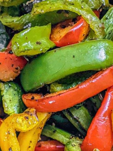 Air fried peppers closeup