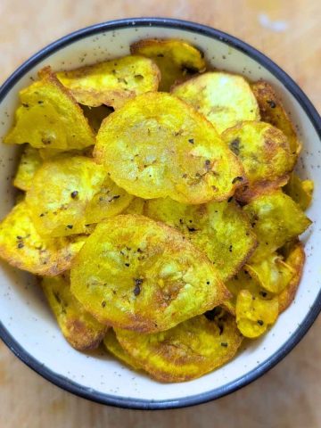 Plantain chips in a bowl