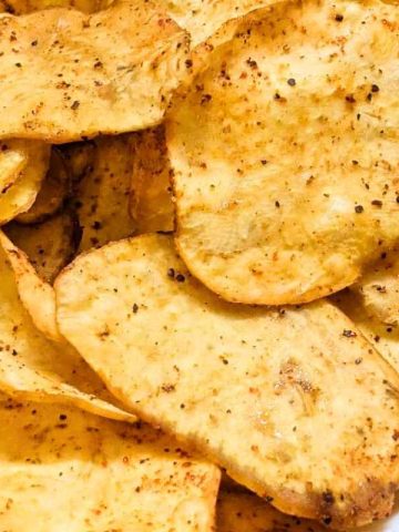 Sweet potato chips on a plate