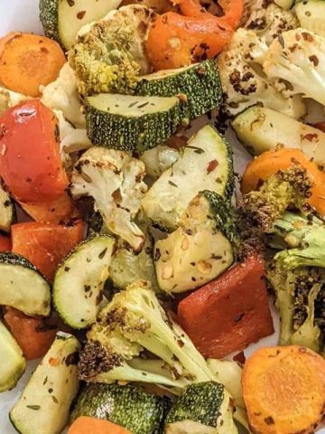 Roasted veggies on a plate