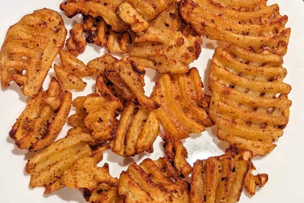 Waffle fries on a plate