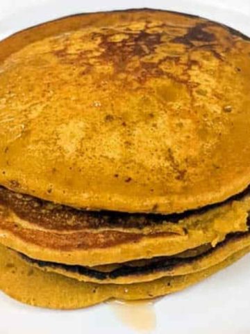 Pumpkin pancakes on a plate