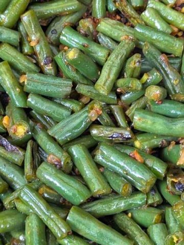 Closeup of delicious green beans