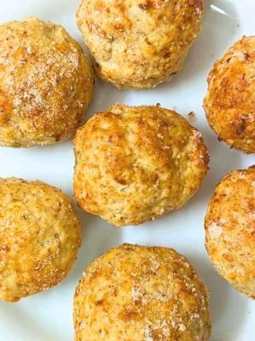 Banana donut holes on a plate