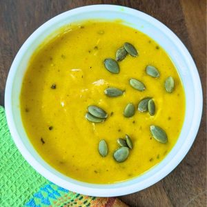 Bowl of butternut squash soup