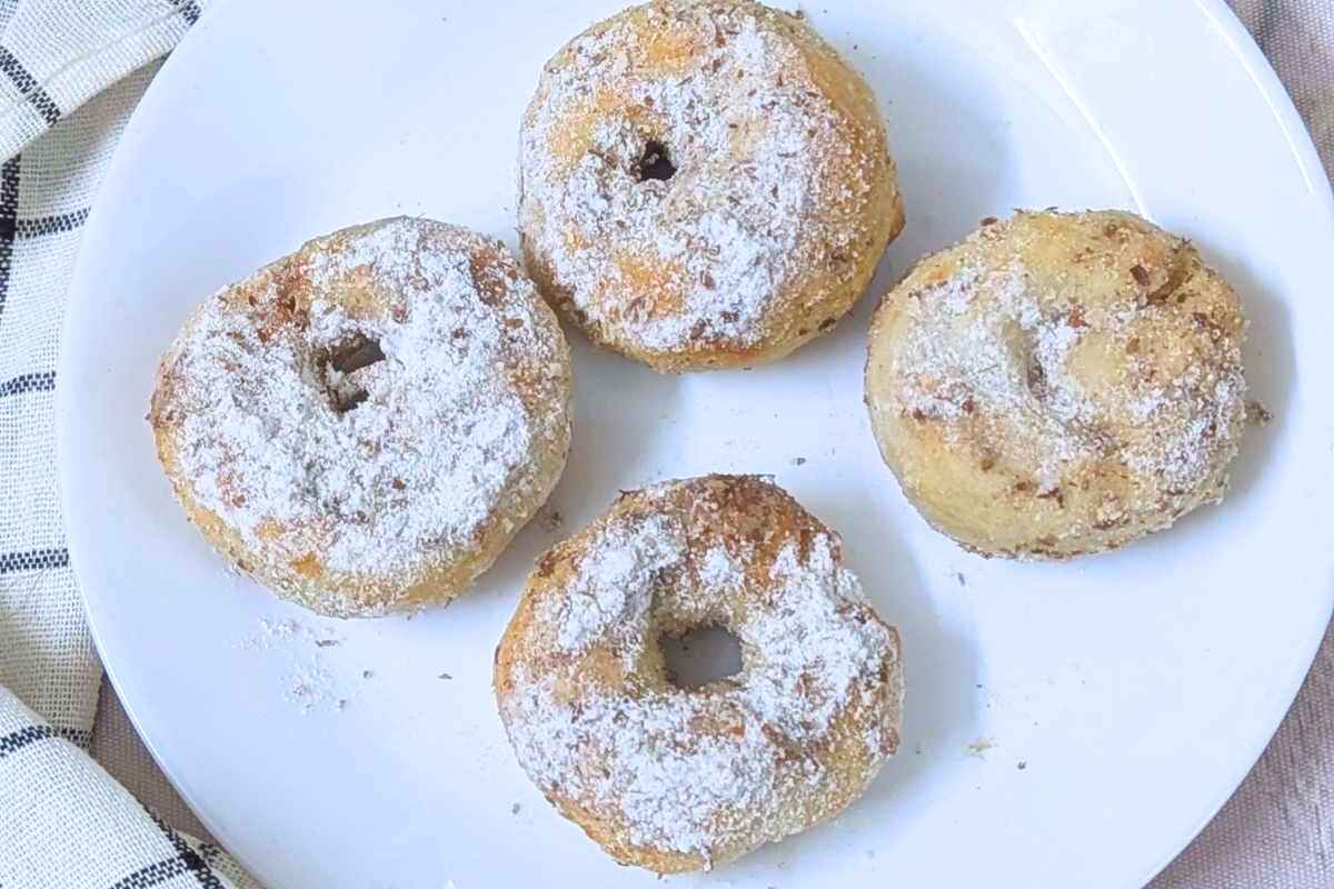 Delicious air fryer donuts on a plate