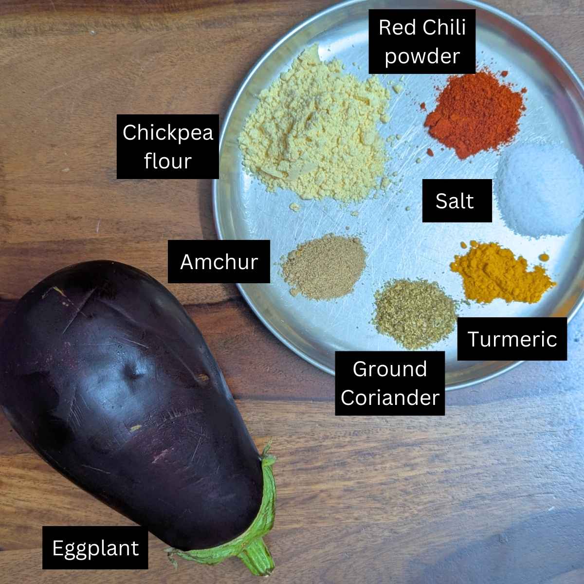 Ingredients for making air fryer eggplant