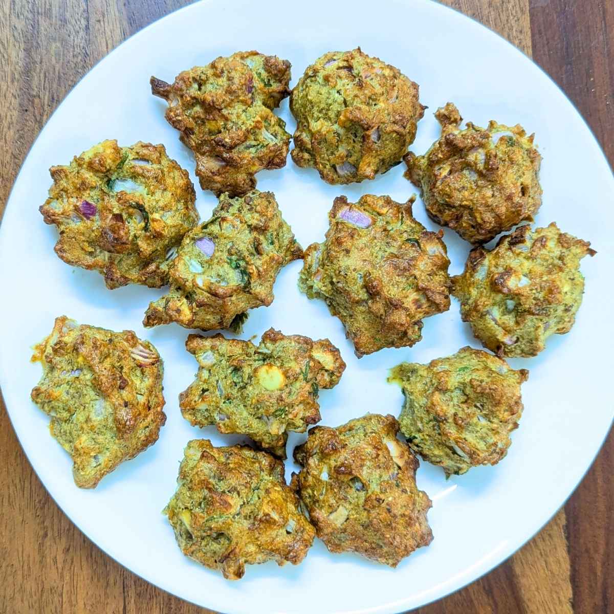 Close up of sprouted moong pakode on a plate
