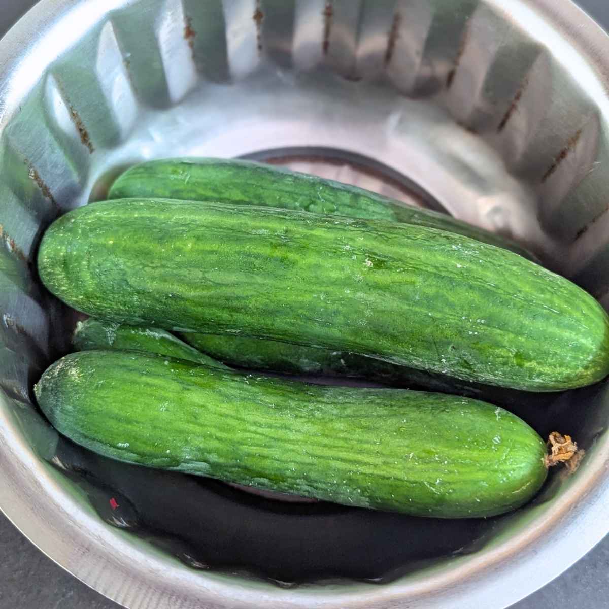 English cucumbers in a bowl