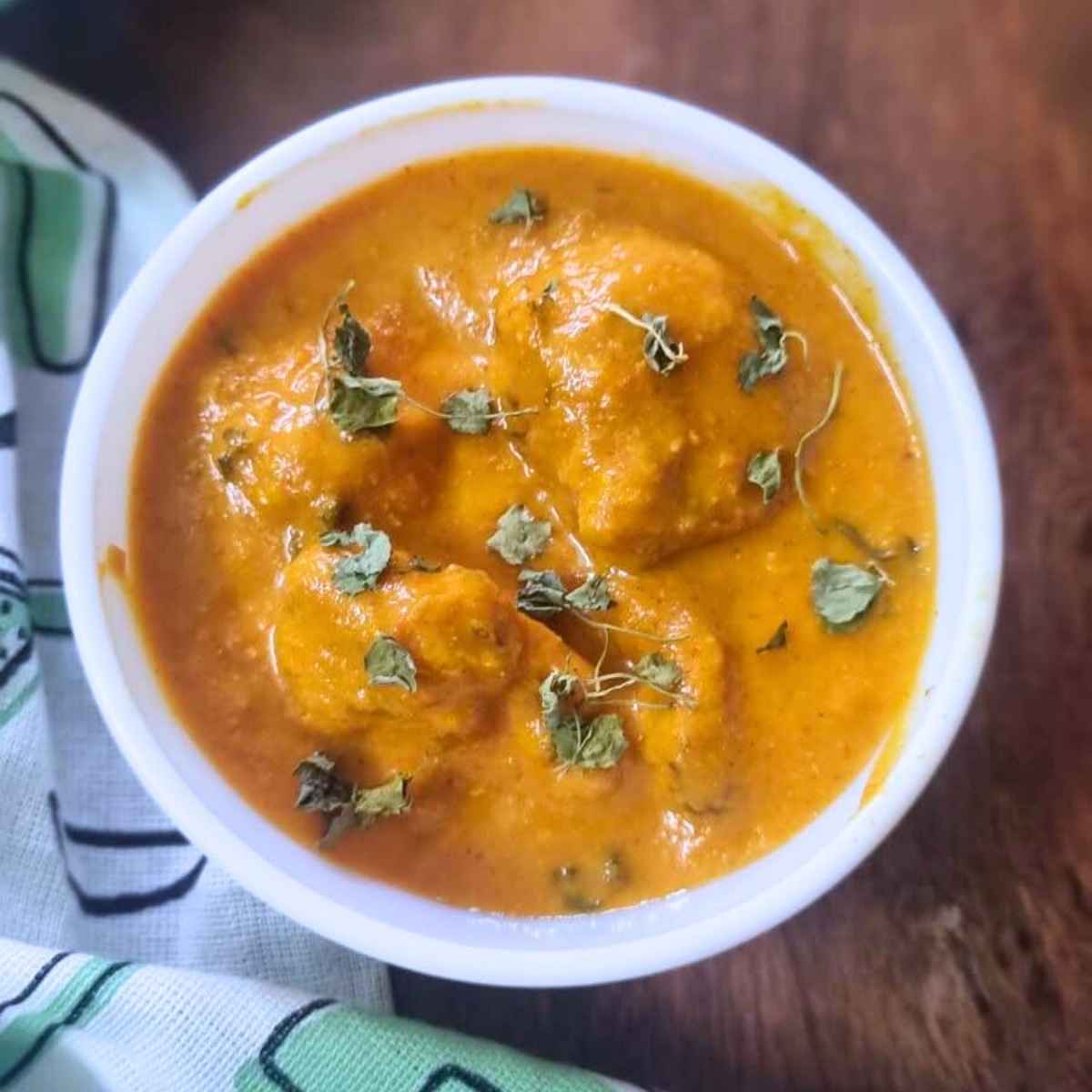 Chicken tikka masala served in a bowl