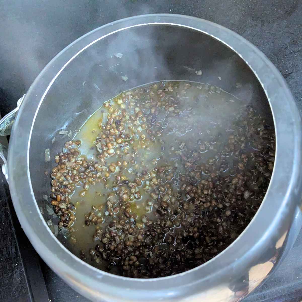 Maa ki dal after being pressure cooked