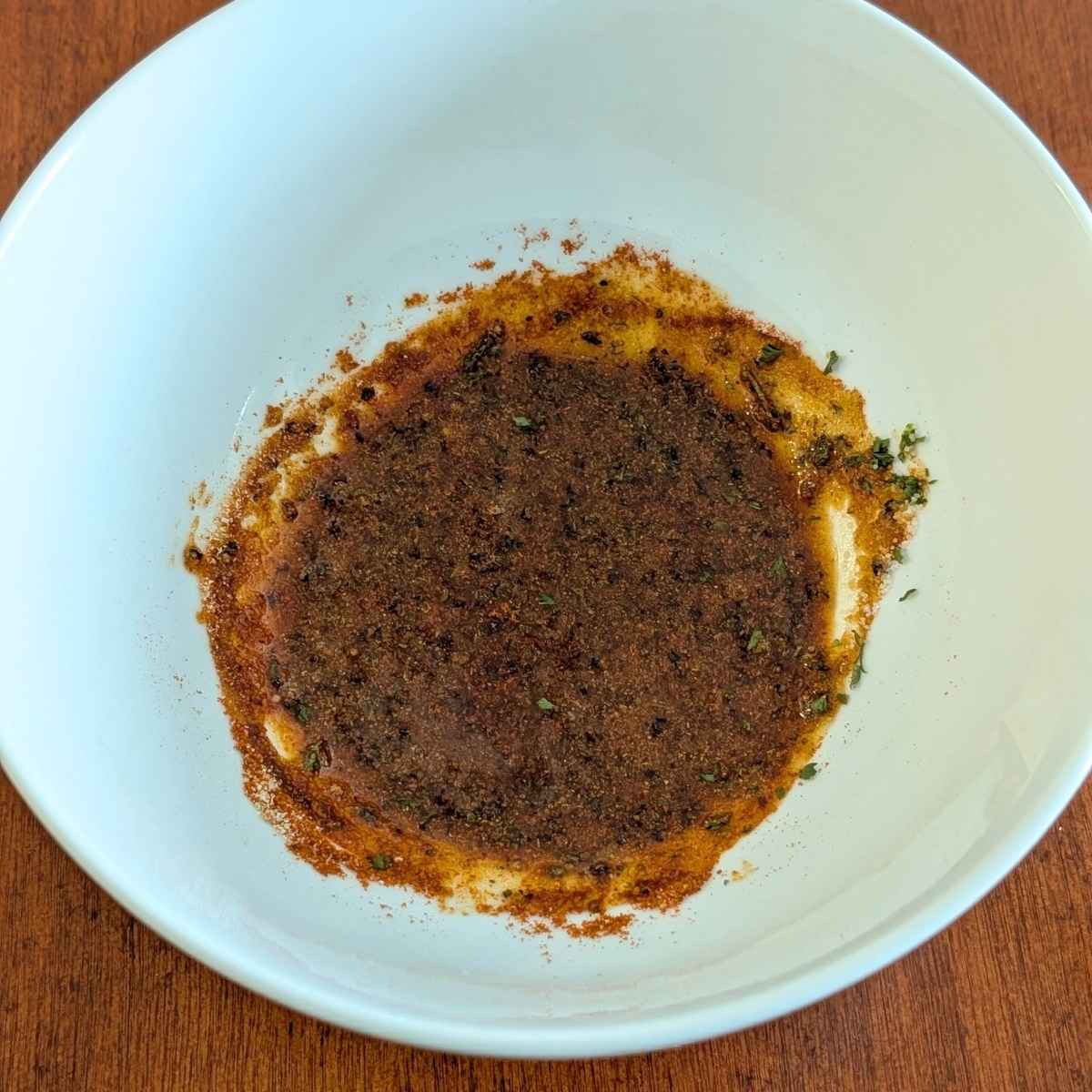 Seasonings with olive oil in a bowl