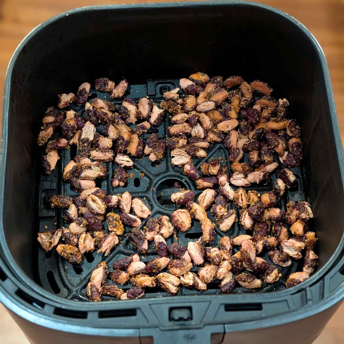 Air fried kidney beans in air fryer basket