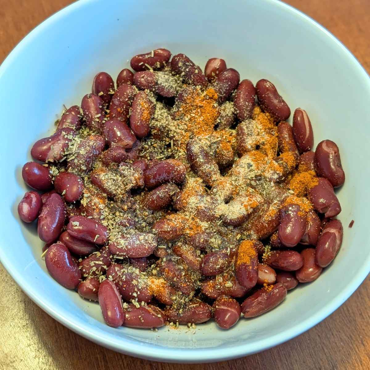 Kidney beans tossed with seasonings