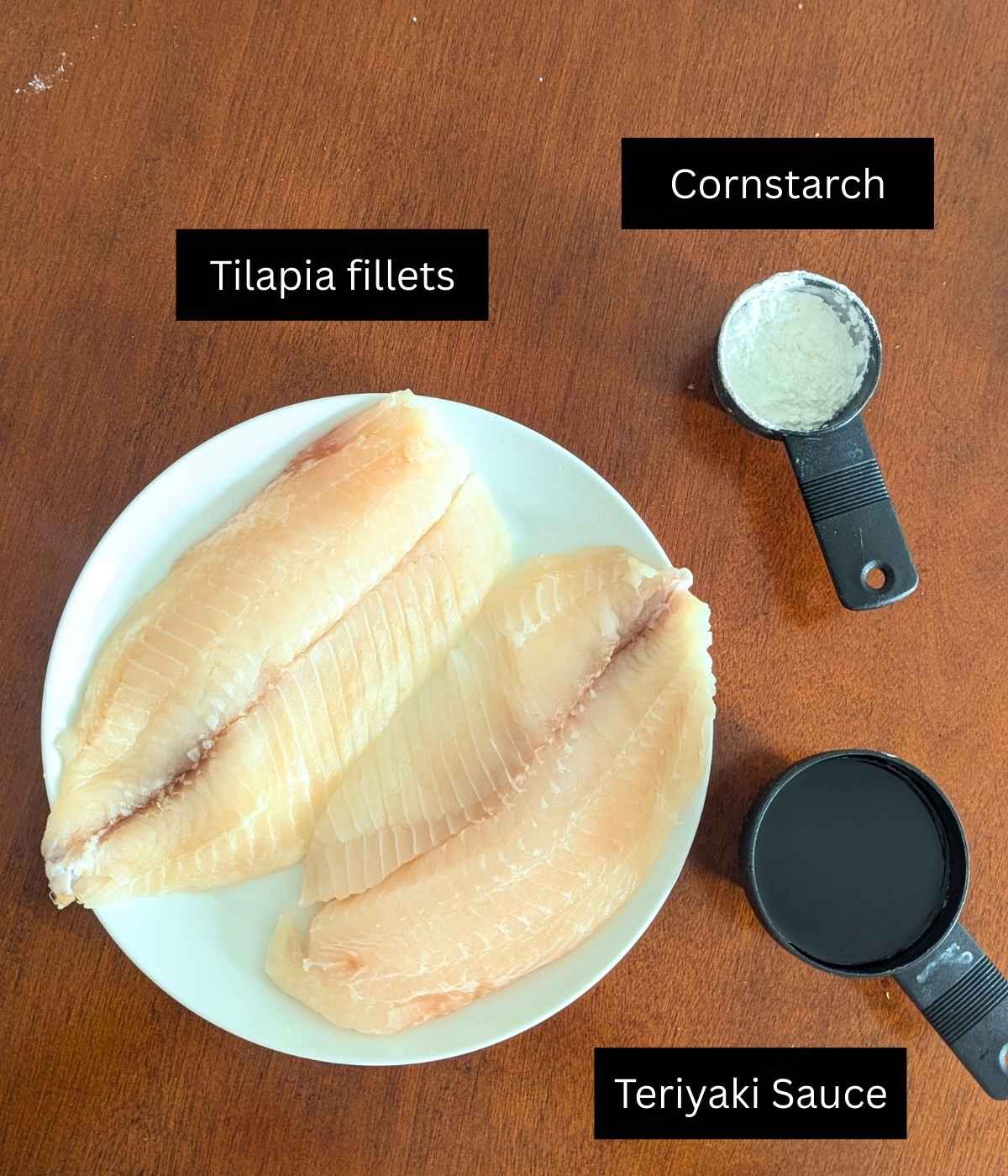 Ingredients for making Tilapia Teriyaki