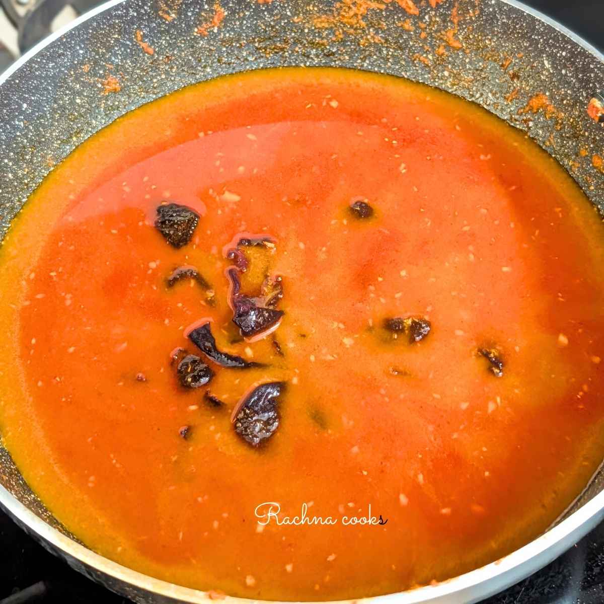 Malvani curry with added kokum, Malvani curry powder, salt and water