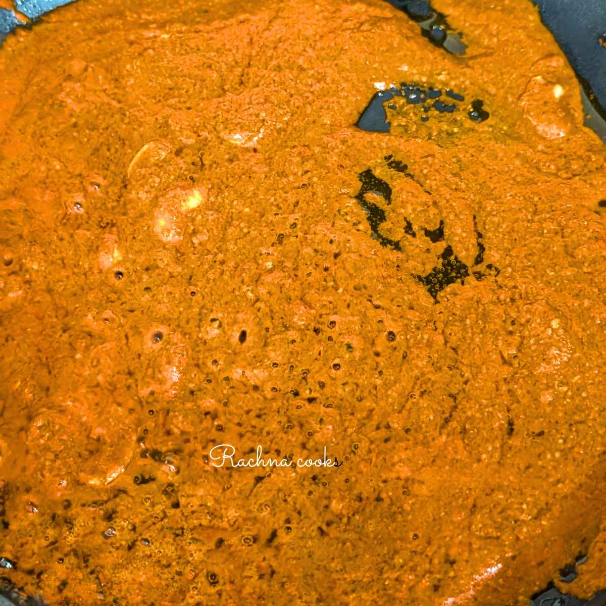 Masala being roasted in ghee