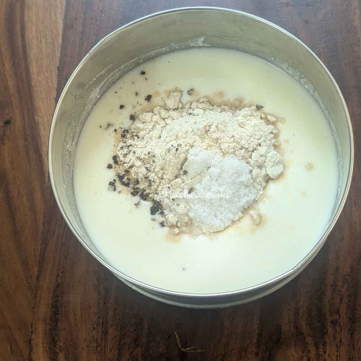 Buttermilk with flour, salt and pepper
